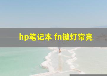 hp笔记本 fn键灯常亮